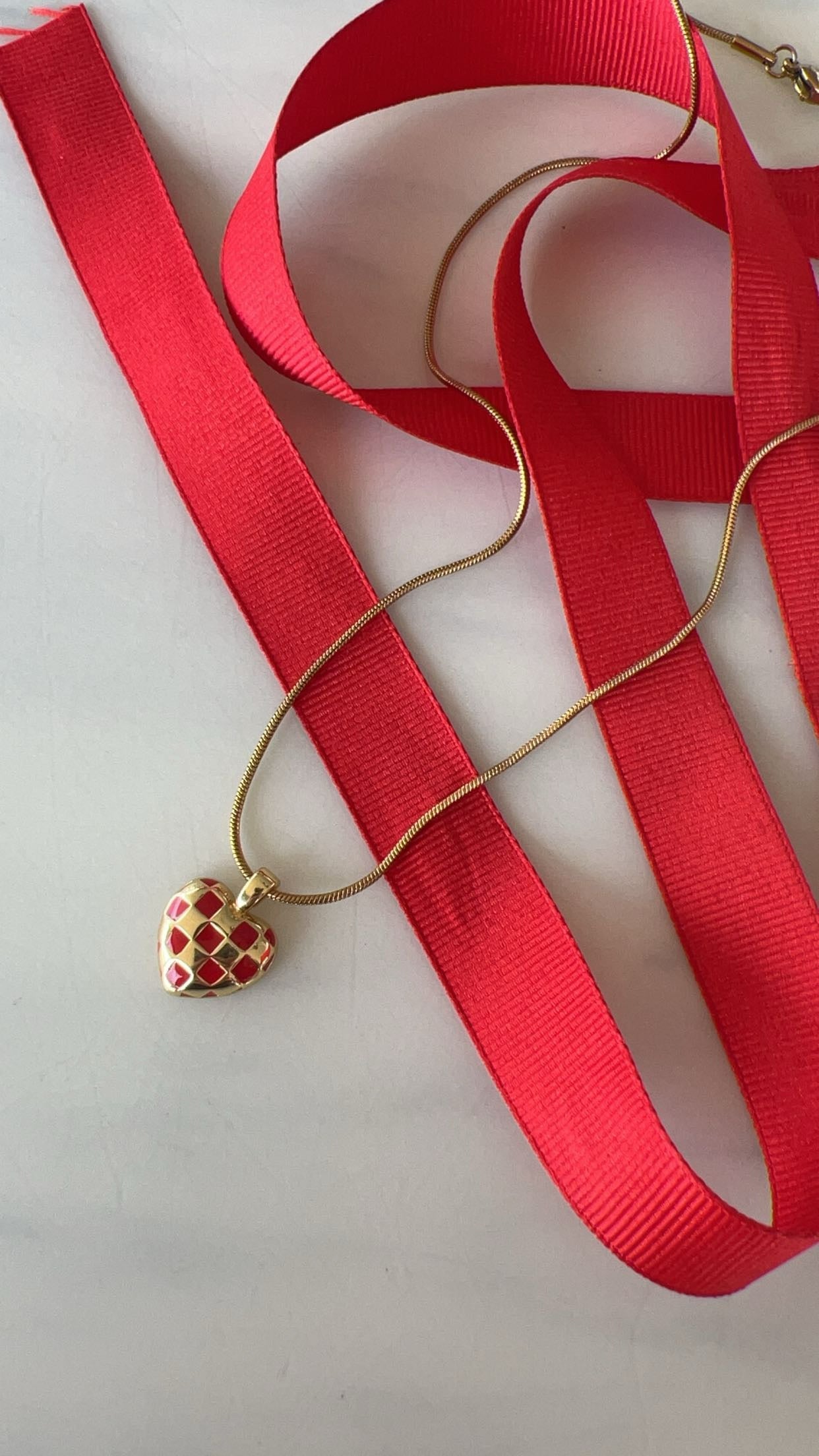 Checkered Heart Necklace