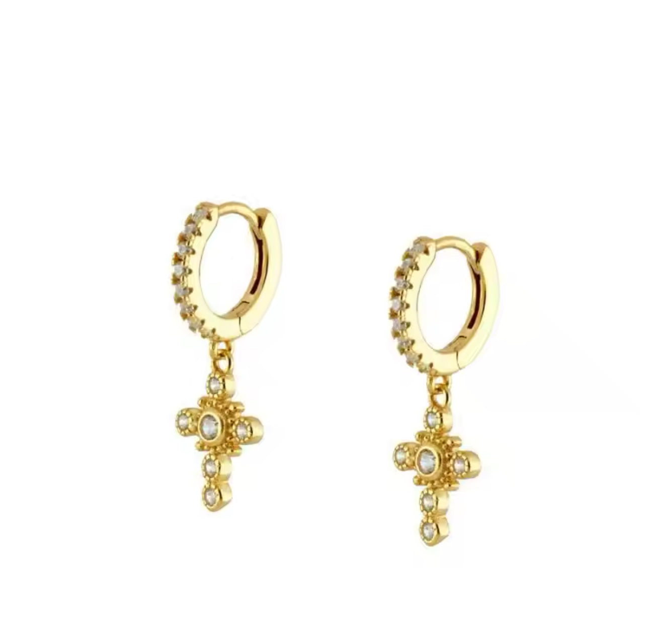 Drop Cross Earrings