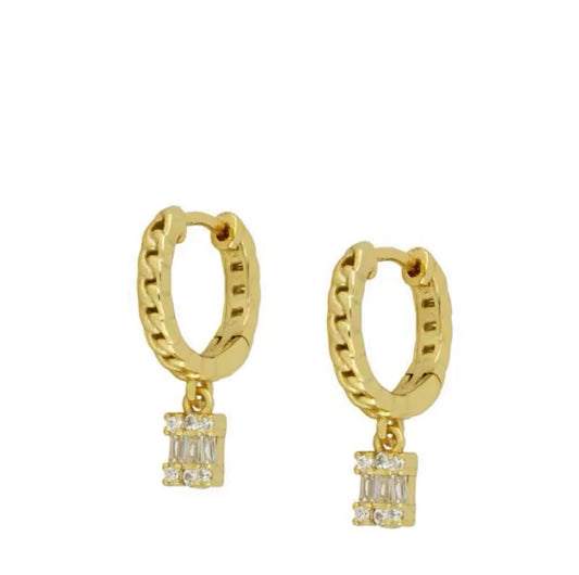 Square Diamond Hoops